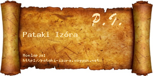 Pataki Izóra névjegykártya
